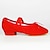 رخيصةأون أحذية الباليه-نسائي أحذية باليه نعل مقسوم عقدة كعب متوسط قطعة مثلثة ربّاط مطاطي الانزلاق على أسود أحمر وردي