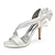 olcso Esküvői cipők-Női Esküvői cipők Extra méret Menyasszonyi cipők Csokor Csokornyakkendő Lábujj nélküli Elegáns Szatén Tépőzár Ezüst Fekete Fehér