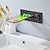 Недорогие Настенный монтаж-настенный смеситель для раковины в ванной, одна ручка, два отверстия, светодиодный водопад, современные хромированные смесители для ванны с горячей и холодной водой
