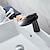 abordables Classiques-robinet de lavabo de salle de bain, cascade en laiton mitigeur monotrou robinets de bain de style moderne avec eau chaude et froide