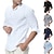 cheap Men&#039;s Casual Shirts-Men&#039;s Casual Shirt Solid Color Turndown Street Casual Button-Down Long Sleeve Tops Casual Fashion Breathable Comfortable White Black Gray / Spring / Summer