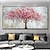 cheap Floral/Botanical Paintings-Mintura Handmade Oil Painting On Canvas Wall Art Decoration Modern Abstract Red Tree Picture For Home Decor Rolled Frameless Unstretched Painting