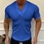 preiswerte Lässige T-Shirts für Herren-Herren T Shirt Waffelstrick-T-Shirt Glatt V Ausschnitt Casual Festtage Kurzarm Bekleidung Sport Modisch Leicht Muskel