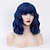 Χαμηλού Κόστους Περούκες μεταμφιέσεων-σκούρες μπλε περούκες | κοντή παστέλ μπομπ κυματιστή περούκα με αερόκτυπα για κορίτσια με φυσική εμφάνιση συνθετικές περούκες cosplay (14“, σκούρο μπλε)