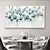 abordables Peintures fleurs/botaniques-peinture à l&#039;huile à la main peint à la main mur art moderne abstrait bleu texture fleurs décoration de la maison décor toile roulée pas de cadre non étiré