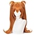 tanie Peruki kostiumowe-peruka pomarańczowa peruka do cosplay langley z klipsem w kucyk&amp;amp; Czapka z peruką, długi, prosty, pomarańczowy kucyk, peruka do cosplay anime