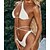voordelige Bikini&#039;s &amp; Badmode-Dames Zwemkleding Bikini 2 stuks Normaal Zwempak Slank Bloemig Effen Klaver Wit Zwart Paars Hemdje Bandje Badpakken nieuw Vakantie Modieus / Sexy / Beha met vulling