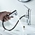 ieftine Clasic-robinet chiuveta de baie cu pulverizare extractibila, finisaje galvanizate/ vopsite, set central, robinete cu un singur mâner pentru baie cu o gaură