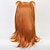 abordables Pelucas para disfraz-peluca naranja langley cosplay peluca con clip cola de caballo&amp;amp; Gorro de peluca, cola de caballo, peluca cosplay de anime naranja larga y recta