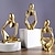 abordables Statues-3pcs objets décoratifs abstraits en résine moderne contemporain pour la décoration de la maison cadeaux