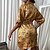 cheap Women&#039;s Sleep &amp; Lounge-Women&#039;s 1 pc Pajamas Robes Gown Bathrobes Fashion Retro Comfort Flower Silk Home Wedding Party Spa V Wire Half Sleeve Lace up Print Spring Summer Yellow / Satin