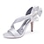 cheap Wedding Shoes-Women&#039;s Wedding Shoes Plus Size Bridal Shoes Bowknot Ribbon Tie Open Toe Elegant Satin Magic Tape Silver Black White