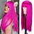 economico Parrucche trendy sintetiche-parrucca rosa capelli lunghi lisci parrucca lunga capelli lisci setosi con sintesi frangia parrucca colorata da 60,96 cm per la festa di halloween cosplay parrucche per feste di natale