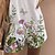 cheap Women&#039;s Jumpsuits-Women&#039;s Romper Print Floral Crew Neck Casual Street Daily Regular Fit Sleeveless White S M L Spring
