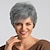 abordables perruque plus âgée-perruques grises pour femmes perruques grises courtes pour femmes blanches vague naturelle synthétique pleine vieille perruque pour femmes d&#039;âge moyen dame de bureau