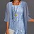 Χαμηλού Κόστους Γυναικεία Φορέματα-Γυναικεία Σετ Φόρεμα Φόρεμα Μίντι φόρεμα Μπλε Απαλό Πράσινο του τριφυλλιού Γκρίζο Μισό μανίκι Φλοράλ Κεντητό Πολυεπίπεδο Κουρελού Φθινόπωρο Άνοιξη Στρογγυλή Ψηλή Λαιμόκοψη Κομψό Κινεζικό στυλ 2022 M