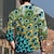 billige grafiske skjorter til mænd-Herre Skjorte Grafisk skjorte Fjer Høj krave Sort Hvid Sort / Grøn Gul militærgrøn 3D-udskrivning udendørs Afslappet Langærmet 3D-udskrivning Knap ned Tøj Mode Designer Afslappet Bekvem