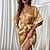 cheap Women&#039;s Sleep &amp; Lounge-Women&#039;s 1 pc Pajamas Robes Gown Bathrobes Fashion Retro Comfort Flower Silk Home Wedding Party Spa V Wire Half Sleeve Lace up Print Spring Summer Yellow / Satin