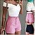 cheap Basic Women&#039;s Bottoms-Women‘s Shorts High Waist Pocket Plain Daily Regular Summer White Black Pink