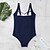 cheap One-pieces-Women&#039;s Swimwear One Piece Monokini Bathing Suits Normal Swimsuit Tummy Control Ruched Slim Solid Color Black Wine Fuchsia Brown Navy Blue Padded Strap Bathing Suits Sports Active Vacation / Sexy