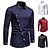 cheap Men&#039;s Tuxedo Shirts-Men&#039;s Embroidered Asymmetric Lapel Long-Sleeved Shirt Fashion Casual Slim Fit Oblique Button Western Denim Top Shirt