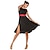 abordables Disfraces de bailarín-Mujer Bailarín Danza Latina Desempeño Vestidos Elegante Poliéster Negro Rojo Vestido