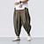 cheap Exercise, Fitness &amp; Yoga Clothing-Harem Pants for Men Plus Size Yoga Pants Premium Cotton Long Pants Casual Elastic Waist Drawstring Hippie Beach Pants Black