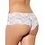 cheap Sexy Lingerie-Women&#039;s Lace Simple Flower Shorties &amp; Boyshorts Panties Stretchy Low Waist Nylon 1 PC White S