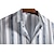 رخيصةأون قمصان رجالي-قميص رجالي مخطط كي الشارع كاجوال بأزرار وأكمام قصيرة مطبوعة قمصان صيفية رمادية مريحة تسمح بمرور الهواء