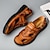 hesapli Erkek Sandaletleri-Erkek Sandaletler Düz Sandalet Balıkçı Sandalet Rahat Sandalet Günlük Atletik Yürüyüş Nappa Deri Siyah Kahverengi Yaz