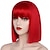 cheap Synthetic Trendy Wigs-Women‘s Red Wig Short Red Bob Wig with Bangs Natural Look Soft Synthetic Wig Cute Wig Party Cosplay Halloween 12Inch Christmas Party Wigs