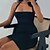 hesapli Kadın Elbiseleri-Kadın&#039;s Bandaj Haljina plašt Kısa elbise Beyaz Siyah Kahverengi Kolsuz Saf Renk Arkasız Dantelli Soğuk omuz Bahar Yaz Boyundan Bağlamalı Şık Seksi İnce 2022 S M L