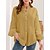 cheap Basic Women&#039;s Tops-Women‘s Blouse Shirt Basic Button Plain Daily V Neck Regular Spring &amp;  Fall Green White Pink Yellow