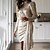 cheap Mini Dresses-Women&#039;s Party Dress Sequin Dress Mini Dress Pure Color Long Sleeve Winter Fall Spring Ruched Party High Neck Party Winter Dress Wedding Guest 2023 S M L XL