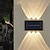 baratos Candeeiros Luzes de Exterior-lâmpada de parede solar brilha para cima e para baixo 6 leds luz de pátio à prova dwaterproof água ao ar livre cerca de parede de villa ao ar livre iluminação de varanda decoração luzes de lavagem de parede solar