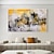 abordables Peintures Abstraites-Peinture à l&#039;huile sur toile faite à la main art mural décoration abstraite peinture au couteau paysage jaune pour la décoration intérieure roulé sans cadre peinture non étirée