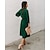 cheap Dresses-Women&#039;s Work Dress Shift Dress Church Dress Midi Dress Red Wine Green Pure Color Long Sleeve Winter Fall Spring Lace up Basic Crew Neck Loose Fit Christmas Weekend Fall Dress 2023 S M L XL