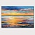 abordables Pinturas de paisajes-Pintura al óleo hecha a mano canvaswall arte decoración cuchillo abstracto pintura paisaje atardecer para decoración del hogar enrollado sin marco pintura sin estirar