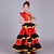 baratos Trajes de Dança-Para Meninas Flamenco Señorita Dançando Traje de Dança de Tango à moda Poliéster Vermelho Saia / Crianças