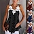 cheap Basic Women&#039;s Tops-Women‘s Tunic Tank Lace Basic Spots &amp; Checks Daily Sleeveless Regular Summer Black
