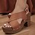 hesapli Kadın Sandaletleri-Kadın&#039;s Sandaletler Bunyon Sandalet Cosplay Ayakkabıları Düğün Sandalet Toka Kalın Topuk Yuvarlak Uçlu Nostaljik Günlük PU Deri Mokasen Bahar Yaz Yuvarlak Noktalı Badem Kahverengi