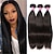 cheap 3 Bundles Human Hair Weaves-3 Bundles Hair Weaves Brazilian Hair Straight Human Hair Extensions Remy Human Hair Natural Color Hair Weaves / Hair Bulk 10-26 inch Natural Women Soft Classic