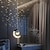 Недорогие Подвесные огни-подвесной светильник светодиодный светильник в форме луны проекционный свет небо звезда спальня прикроватная фоновая настенная люстра