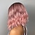 cheap Synthetic Trendy Wigs-Bob Wig with Bangs Pink/Ombre Brown/Auburn/Wine/Green Synthetic Culy Wigs for African American Women Natural Scalp Wigs 18inch Party Daily Wigs Christmas Party Wigs