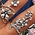 זול טבעות-טבעת הגדר מפלגה רטרו כסף סגסוגת צורת פרחים אופנתי וינטאג&#039; פאנק 4 יחידות / בגדי ריקוד נשים