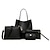 お買い得  バッグセット-女性用 バッグセット PUレザー 4個の財布セット エンボス加工 純色 ショッピング デート ホワイト ブラック ピンク ルビーレッド