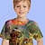 billige guttes 3d-t-skjorter-Gutt 3D Dyr Dinosaur T skjorte Kortermet 3D-utskrift Sommer Vår Aktiv Sport Mote Polyester Barn 3-12 år utendørs Daglig Innendørs Normal