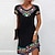 levne Šaty s potiskem-Dámské Úpletové šaty Květinový Tisk Tričkový Mini šaty Klasické Denní Krátký rukáv Léto