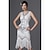cheap Historical &amp; Vintage Costumes-The Great Gatsby Charleston Plus Size Roaring 20s 1920s Cocktail Dress Vintage Dress Flapper Dress Prom Dress Prom Dresses Women&#039;s Feather Costume Vintage Cosplay 1 Necklace New Year / Gloves