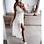 cheap Maxi Dresses-Women&#039;s Maxi long Dress Swing Dress White Dress White Sleeveless Split Pure Color V Neck Spring Summer Stylish Hot Vacation 2022 S M L XL